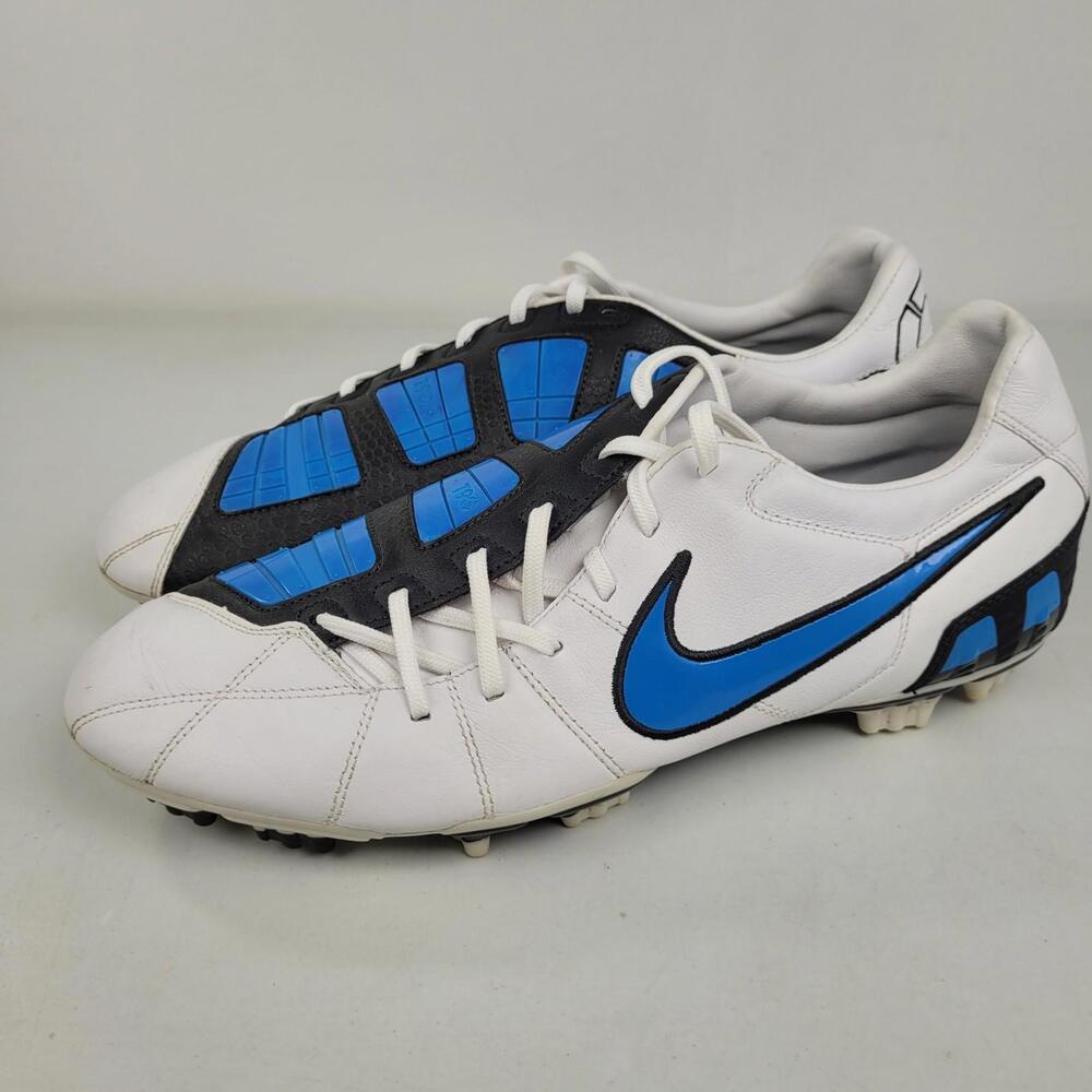 Nike Soccer Cleats Total 90 Shoot lll L-FG White/Blue/Charcoal 385401-141 Sz 14
